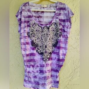 Miss Me Purple Tie-Dye Women's Top